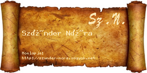 Szünder Nóra névjegykártya