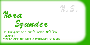 nora szunder business card